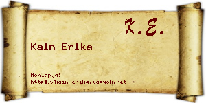 Kain Erika névjegykártya